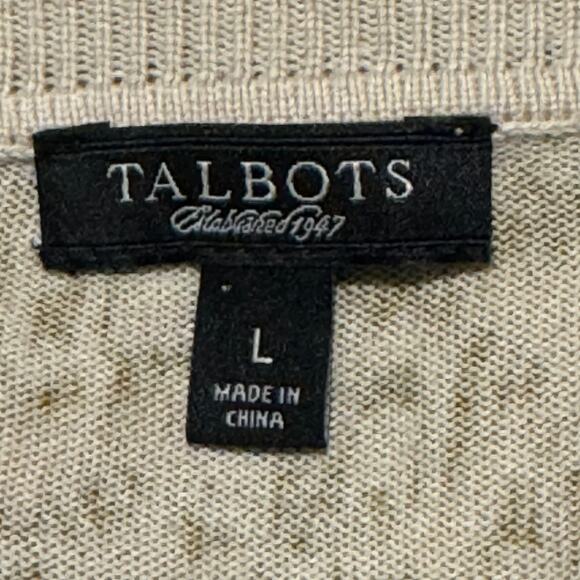 Talbots Size Large Animal Print Cardigan Sweater - Picture 7 of 8